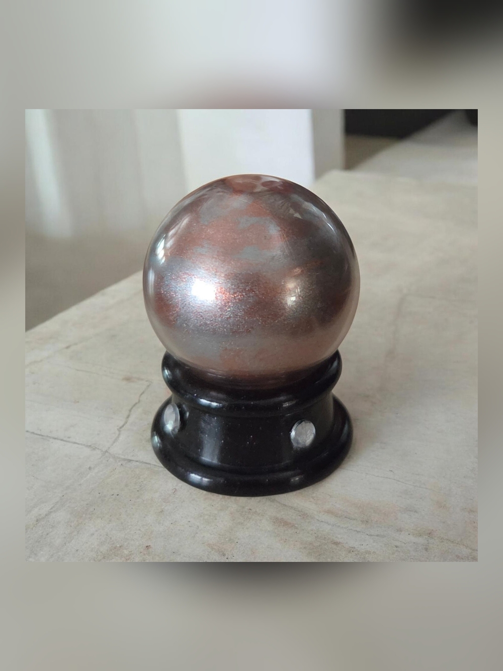 Handmade Mini Crystal Ball Decor Metallic